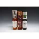 3 GIFT TUBES OF WHISKY CONSISTING OF 1 BOTTLE OF OBAN SINGLE MALT, 1 bottle of Laphroaig 10 years