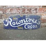 A VINTAGE ROWNTREE'S ELECT COCOA ENAMEL ADVERTISING SIGN, single sided, approximate dimensions 23