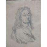 JOHN BAPTIST MEDINA (1659-1711). Portrait study of a gentleman, signed lower middle, pencil and wash