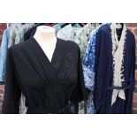 A COLLECTION OF 1930S / 1940S AND LATER LADIES VINTAGE DAY / EVENING DRESSES, to include examples by