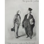 H. D. (XIX - XX). Comical French political figure study, signed with initials in plate, lithograph