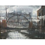 RONALD MOORE (XX - XXI). English school, impressionist study of Saltley Gasworks, Birmingham, singed