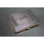 AN EARLY 20TH CENTURY HALLMARKED SILVER CIGARETTE CASE, indistinct hallmarks, makers mark for