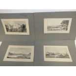 FOUR TOPOGRAPHICAL MONOTONE WATERCOLOURS 1814, 'View of General Burgoyne's encampment at Saratoga at