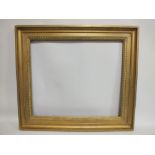 A 19TH CENTURY GOLD FRAME, with egg and dart site edge and ship moulding to scoop, frame W 10 cm,