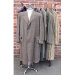 SIX EARLY TO MID 20TH CENTURY GENTS OVERCOATS, to include examples by Trent, Aquatite, West of