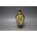 A DOULTON LAMBETH STONEWARE VASE, with floral decoration, H 19 cm