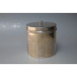 A HALLMARKED SILVER LIDDED POT BY A J ZIMMERMAN - BIRMINGHAM 1907, approx weight 206g, H 7.5 cm