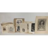 A FOLDER OF LATE 18TH / EARLY 19TH CENTURY ENGRAVINGS, MEZZOTINTS AND LITHOGRAPHS ETC., from 'The