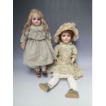 SOCIETE FRANCAISE DE FABRICATION DE BEBES & JOUETS - A bisque head doll, marked to neck ' SFBJ 391