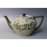 MACINTYRE - A TUBELINED FAIENCE TEAPOT, A/F, W 24 cmCondition Report:small chips to tip of spout and