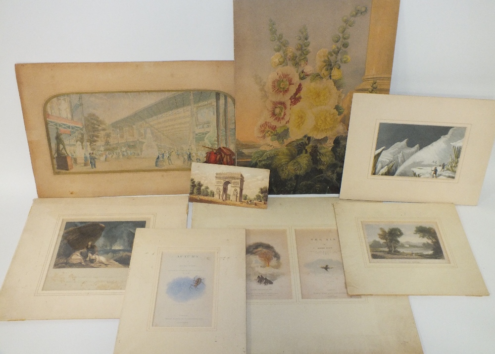 A FOLDER OF LATE 19TH / EARLY 20TH CENTURY BAXTER PRINTS, various subjects, smallest 7 x 14 cm,