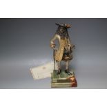 A BIRMINGHAM MINT LIMITED EDITION BRONZE FIGURE OF CHARLES II, on onyx base, H 29.5 cm