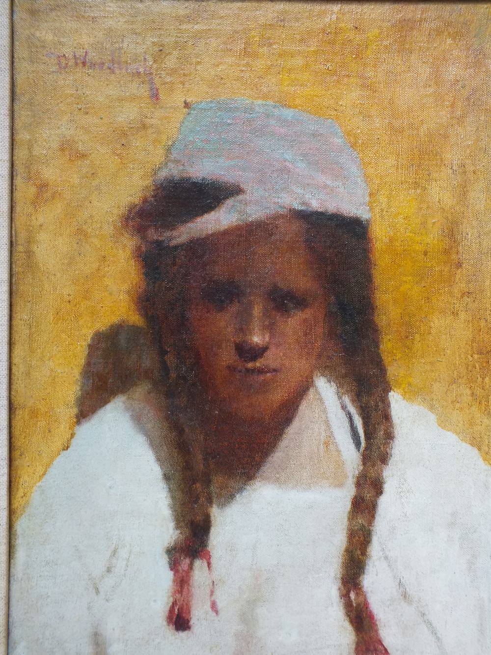 DAVID WOODLOCK (1842-1929). Study of an Eastern peasant woman, indistinctly inscribed verso,