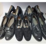 SEVEN PAIRS OF EARLY 20TH CENTURY LADIES LEATHER SHOES, to include 1930s / 40s examples by Lotus, M.