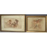 AFTER EDGAR DEGAS (1834 - 1917). A study of ballet dancers and a study of two young women at a