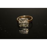 A HALLMARKED 9 CARAT GOLD AND SILVER GOODYEAR 20 YEARS RING