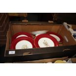 A TRAY OF VICTORIAN STYLE FLORAL DINNERWARE