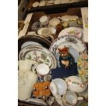 TWO TRAYS OF ASSORTED CERAMICS TO INCLUDE BESWICK, COALPORT ETC