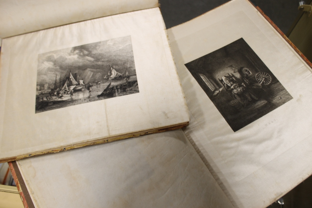 TWO ANTIQUE BOOKS OF ENGRAVING PRINTS ON SILK