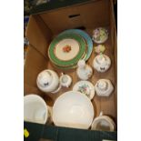 A TRAY OF AYNSLEY AND OTHER CERAMICS