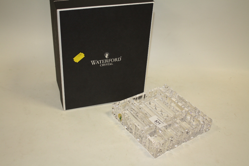 A BOXED WATERFORD CRYSTAL DESK TIDY