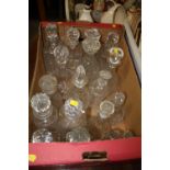 A LARGE QUANTITY OF CUT GLASS DECANTERS