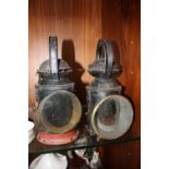 TWO VINTAGE RAILWAY LAMPS