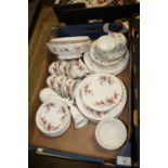 A TRAY OF ROYAL ALBERT LAVENDER ROSE CHINA ETC