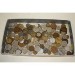 A TRAY OF VINTAGE WORLD COINAGE