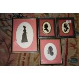 A SET OF FOUR VINTAGE SILHOUETTE PICTURES