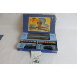 A BOXED HORNBY DUBLO EDP12 PASSENGER TRAIN SET, containing a matt 3 rail "Duchess of Montrose" BR