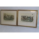 A PAIR OF FRAMED COLOURED PRINTS, published by Currier & Ives, 'The "Crowd" That "Scooped" The