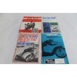 MOTOR CYCLE RACING SIGNED PROGRAMME TOGETHER WITH THREE UNSIGNED PROGRAMMES - Mallory Park 5th