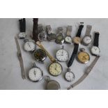 A BOX OF ASSORTED WRIST AND POCKET WATCHES, to include a Smith's Imperial, Smith's Astral etc
