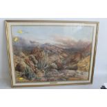 G.F.H. HOWARD HARRIS FRAMED AND GLAZED WATERCOLOUR TITLED "The Castle of Lanjaron, Sierra Nevada" 70