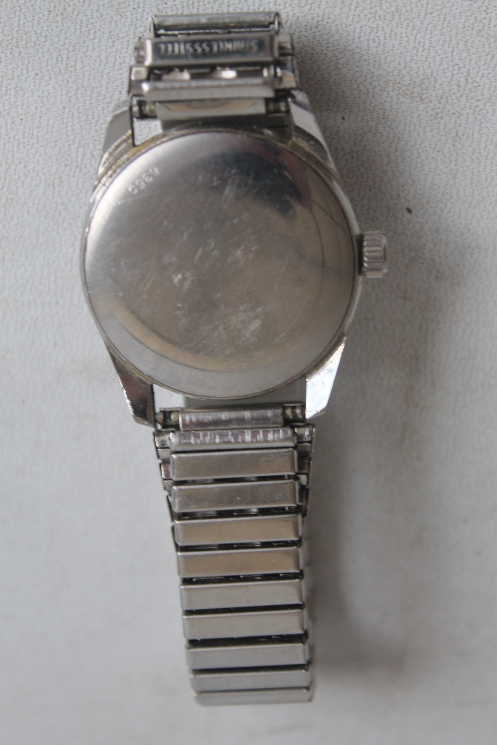 A VINTAGE "WATCHES OF SWITZERLAND" AUTOMATIC SEAFARER DAY DATE, gentleman's stainless steel wrist - Image 3 of 3