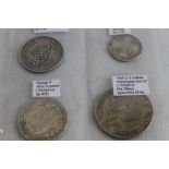 A SMALL COLLECTION OF COINS TO INCLUDE, a George II 1758 shilling, George III 1816 half crown,