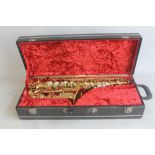 A SELMER SAXOPHONE in fitted case, serial # M 216388