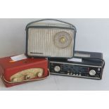 A VINTAGE ROBERTS R200 PORTABLE TRANSISTOR RADIO AND A VINTAGE PERDIO CHALLENGE C306 PORTABLE RADIO,