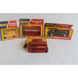 FOUR BOXED DINKY DIECAST VEHICLES, to include 291 London Bus, 289 Routemaster Bus, 412 Bedford AA