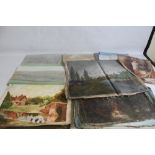 A QUANTITY OF ORIGINAL OIL PAINTINGS INCLUDING MIDLAND INTEREST - views of Stafford area by F.