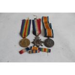 A WWI 1914/15 STAR MEDAL TRIO, named to 13796 L/Cpl (Cpl on BWM & Victory) G. H. Bentley R. S. Fus.