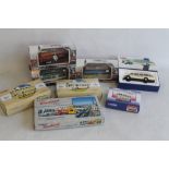 A COLLECTION OF BOXED CORGI DIECAST BUSES AND TRAMS to include 43507 Blackpool Balloon Tram, No. 707