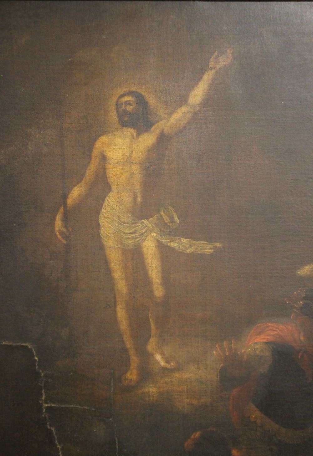 FOLLOWER OF SEBASTIAN BOURDON (1616-1671). Study of Christ 'The Resurrection', unsigned, oil on