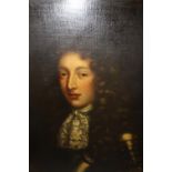 (XVII - XVIII). Half length portrait study of a gentleman wearing decorative armour, unsigned oil on