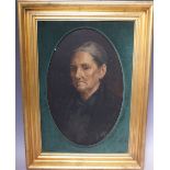 R. HEPPLE. Oval portrait study of an old woman, signed and dated 92 lower right, oil on canvas,