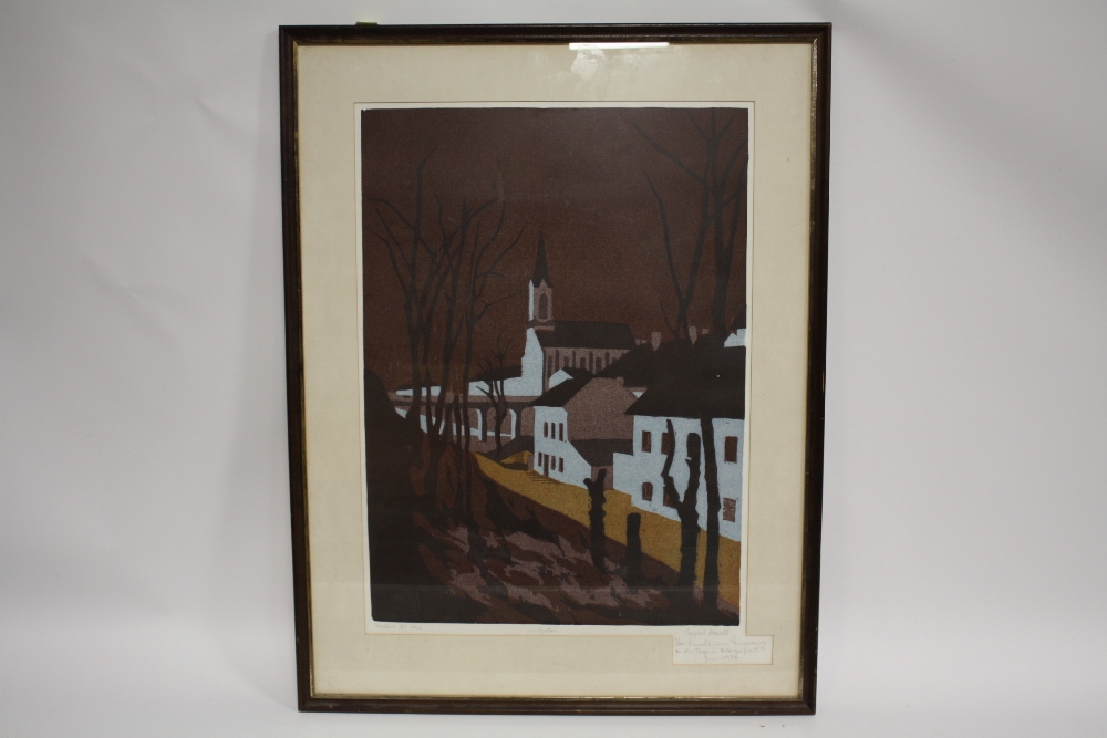 RUPERT M?? (XX). Continental town scene, signed in pencil lower right, limited edition coloured - Image 2 of 5