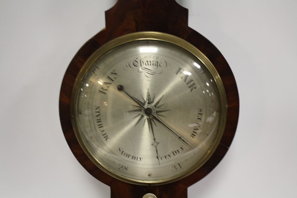 A 19TH CENTURY MAHOGANY CASED ANEROID BAROMETER, makers marks for Stephenson of Warminster, H 110 - Image 3 of 6