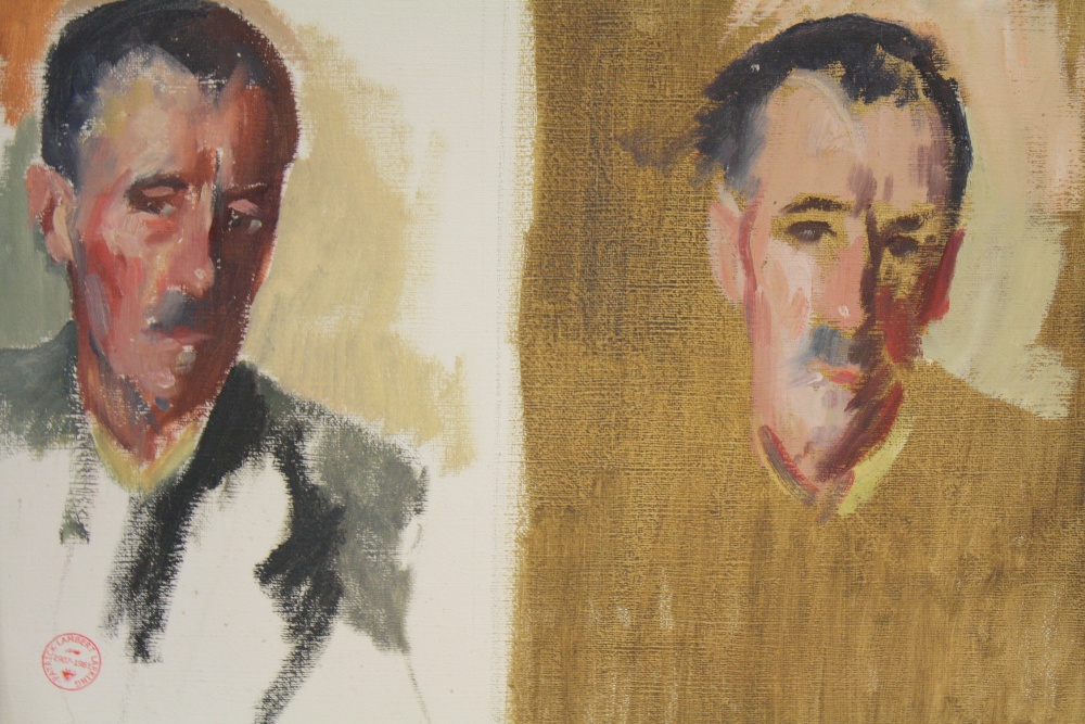 PATRICK LAMBERT LARKING (1907-1981). Two portrait studies in one frame of the same man, studio stamp